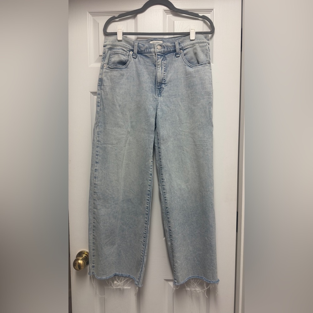 Banana Republic Factory Petite High-Rise Wide-Leg Jean, Light Wash